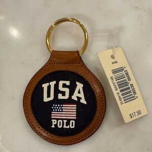 Polo Ralph Lauren Brown Leather Keychain